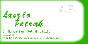 laszlo petrak business card